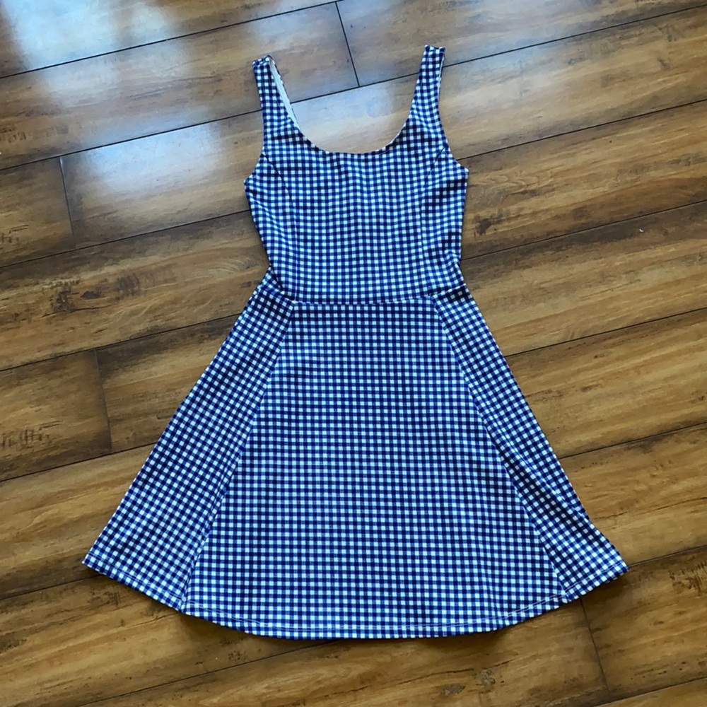 H&M Divided Blue and White Gingham Dress